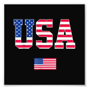 4th of July Shirt USA Patriotic US American Flag W Photo Print