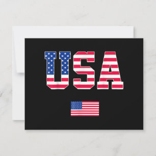 4th of July Shirt USA Patriotic US American Flag W Thank You Card