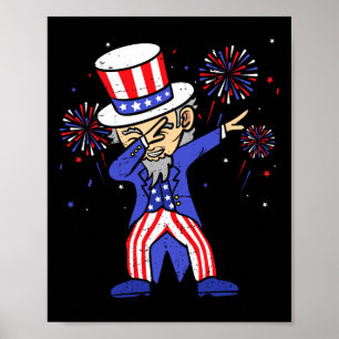 4th Of July Shirts For Kids Funny Dabbing Uncle Sa Poster