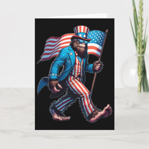 4th Of July Shirts Patriotic American Flag Bigfoot Card