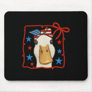 4th Of July Silly Goose Embroidery Coquette Indepe Mouse Pad