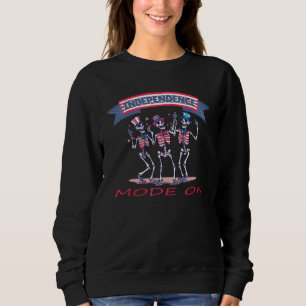 4th of July Skeletons Independence Mode On USA Sweatshirt