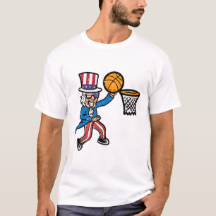 4th Of July Sketll Uncle Sam America Men Boys Kids T-Shirt