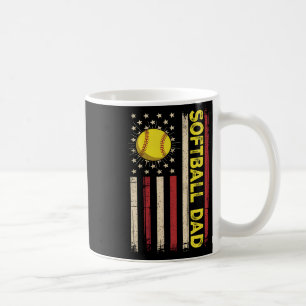 4th Of July Softll Dad American Flag Fathers Day Coffee Mug