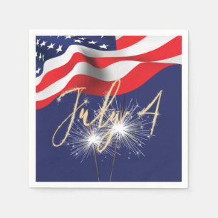 4th of July Sparklers and Flag Napkins