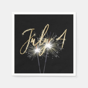 4th of July Sparklers on Black Napkins