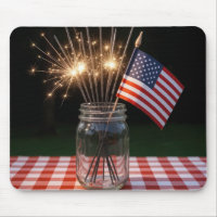 4th Of July Sparklers With American Flag