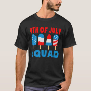 4Th Of July Squad Patriotic Ice Pop Ice Cream Kids T-Shirt