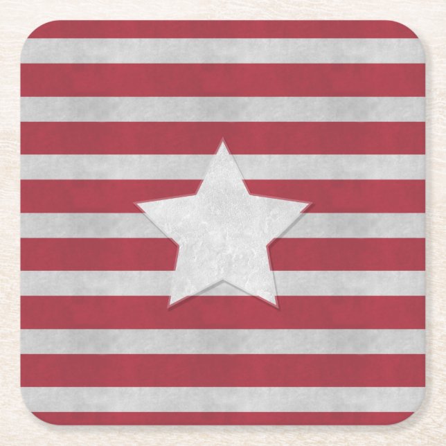  4th of July  Square Paper Coaster (Front)