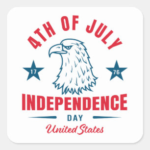 4th of July Square Sticker