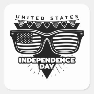 4th of July Square Sticker