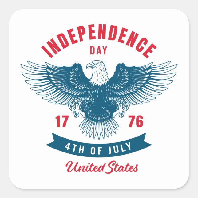 4th of July Square Sticker (Front)