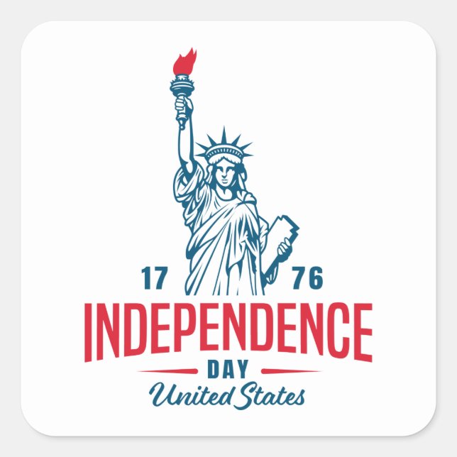 4th of July  Square Sticker (Front)