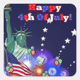 4th Of July Square Sticker