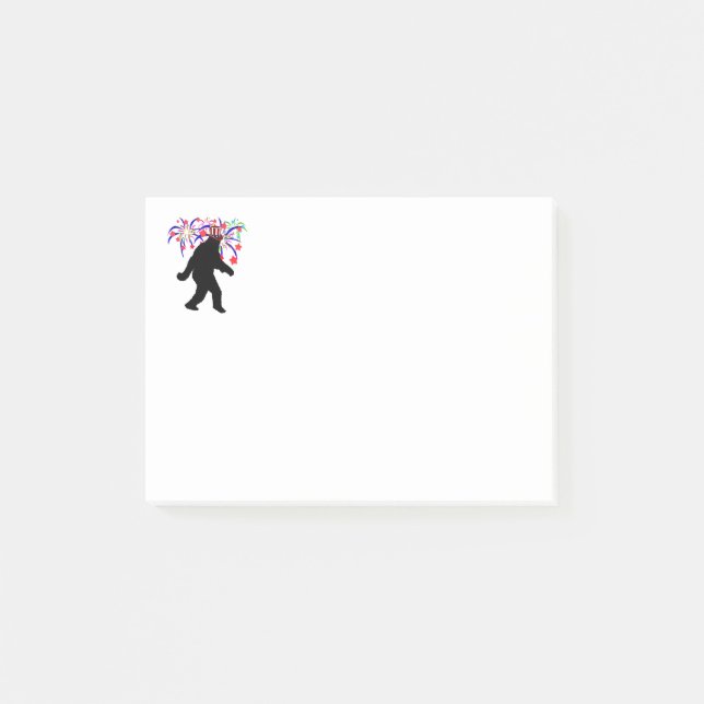 4th of July Squatchin' w/Fireworks Post-it Notes (Front)