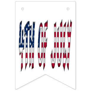 4th of July Stars and Stripes USA Typography Bunting