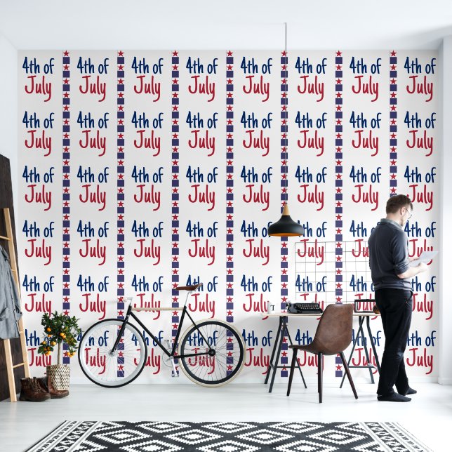 4th of July Stars And Stripes Wallpaper (Living Room)