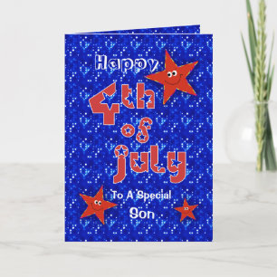 4th of July Stars for Son Card