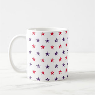 4th of July Stars Grunge Abstract Seamless Pattern Coffee Mug