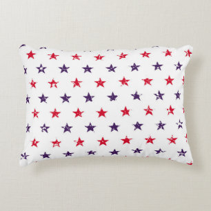 4th of July Stars Grunge Abstract Seamless Pattern Decorative Cushion