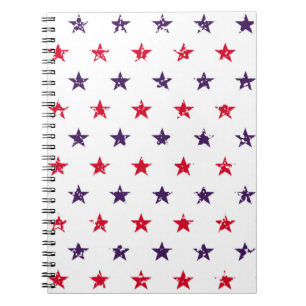 4th of July Stars Grunge Abstract Seamless Pattern Notebook