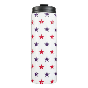 4th of July Stars Grunge Abstract Seamless Pattern Thermal Tumbler