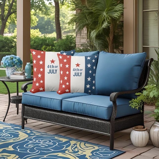 4th of July Stars – Patriotic Red, White & Blue Cushion (Creator Uploaded)