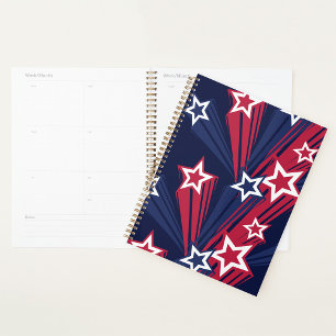 4th Of July Stars Spiral Planner