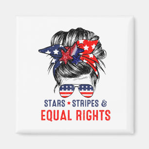 4th Of July Stars Stripes And Equal Rights Women's Magnet