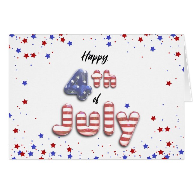 4th of July Stars Stripes Foil Balloons (Front Horizontal)