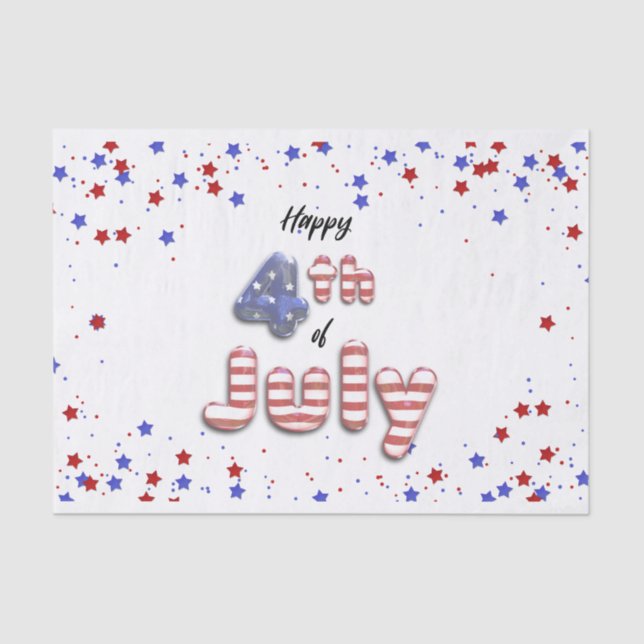 4th of July Stars Stripes Foil Balloons Tissue Paper (Front)