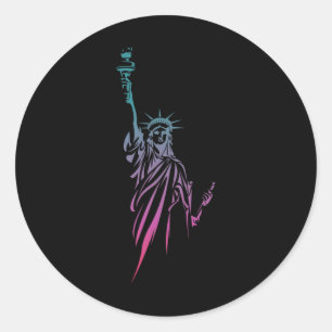 4th Of July Statue Of Liberty Classic Round Sticker