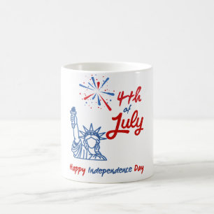"4th of July" Statue of Liberty Fireworks Coffee Mug