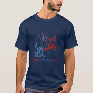 "4th of July" Statue of Liberty Fireworks T-Shirt