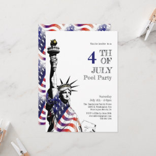 4th of July Statue of Liberty Patriotic Party Invitation