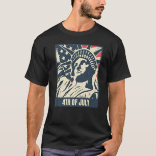4th Of July Statue Of Liberty Patriotic Usa Ameri T-Shirt