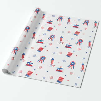 4th of July Stickers Pattern Wrapping Paper