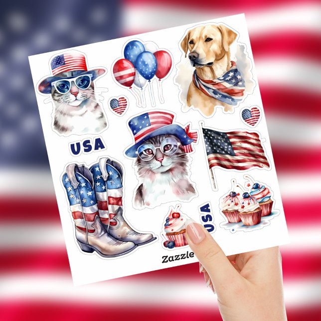 4th of July Stickers - USA Independence Day  (Creator Uploaded)