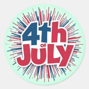4th of July Sublimation-98146 Classic Round Sticker
