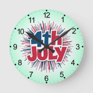 4th of July Sublimation-98146 Round Clock