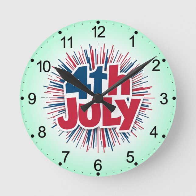 4th of July Sublimation-98146 Round Clock (Front)