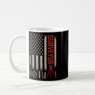 4th Of July Surveyor Patriotic Usa Flag Surveying Coffee Mug