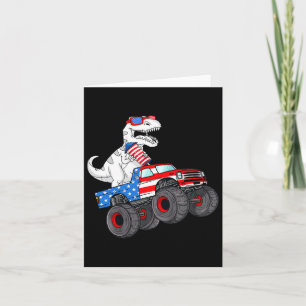 4th Of July T Rex Dino Trex Dinosaur Monster Truck Card