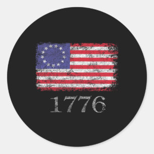 4th Of July T Shirt American Flag Betsy Ross 1776 Classic Round Sticker