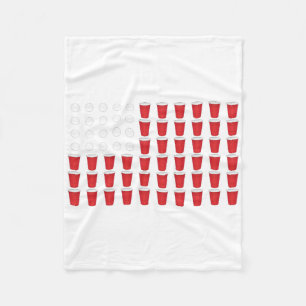 4th Of July T Shirt Gift Beer Pong American Flag D Fleece Blanket