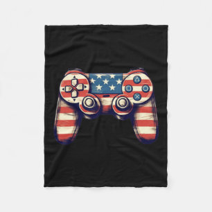 4th Of July T Shirt Video Game Kids Boys Men Fleece Blanket