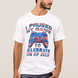 4Th Of July T Video Game Gamer Kids Boys Men USA T-Shirt