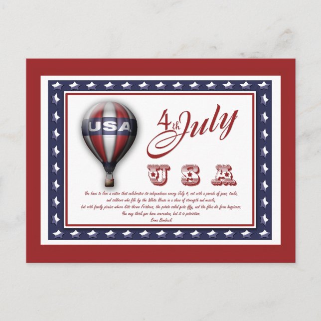 4th of July template - customisable  Postcard (Front)