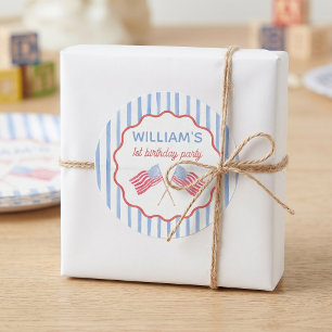 4th of July Themed Boy Birthday Sticker