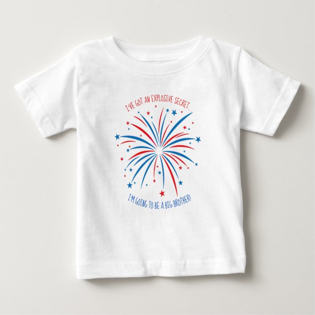 4th of July Themed Kids T-Shirt with Fireworks (Front)